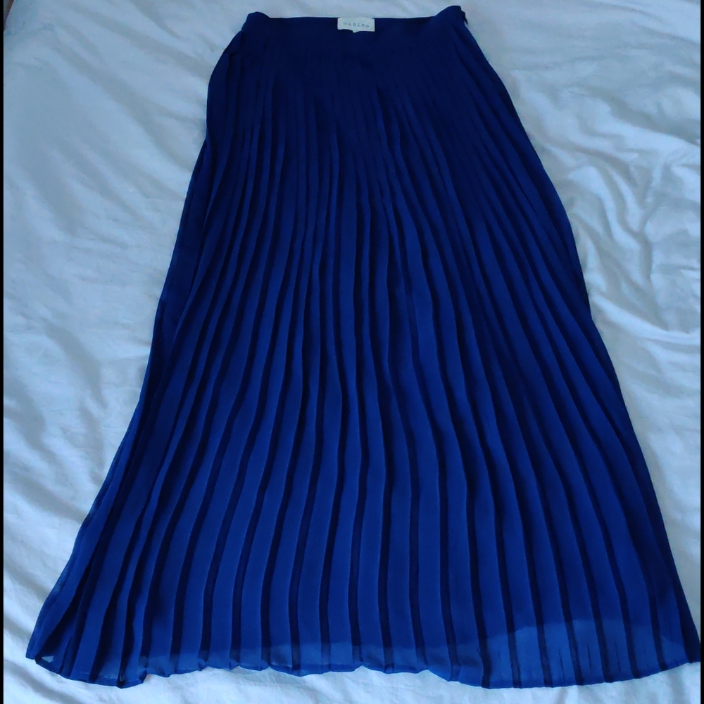 Sabine Pleated Maxi Blue Skirt